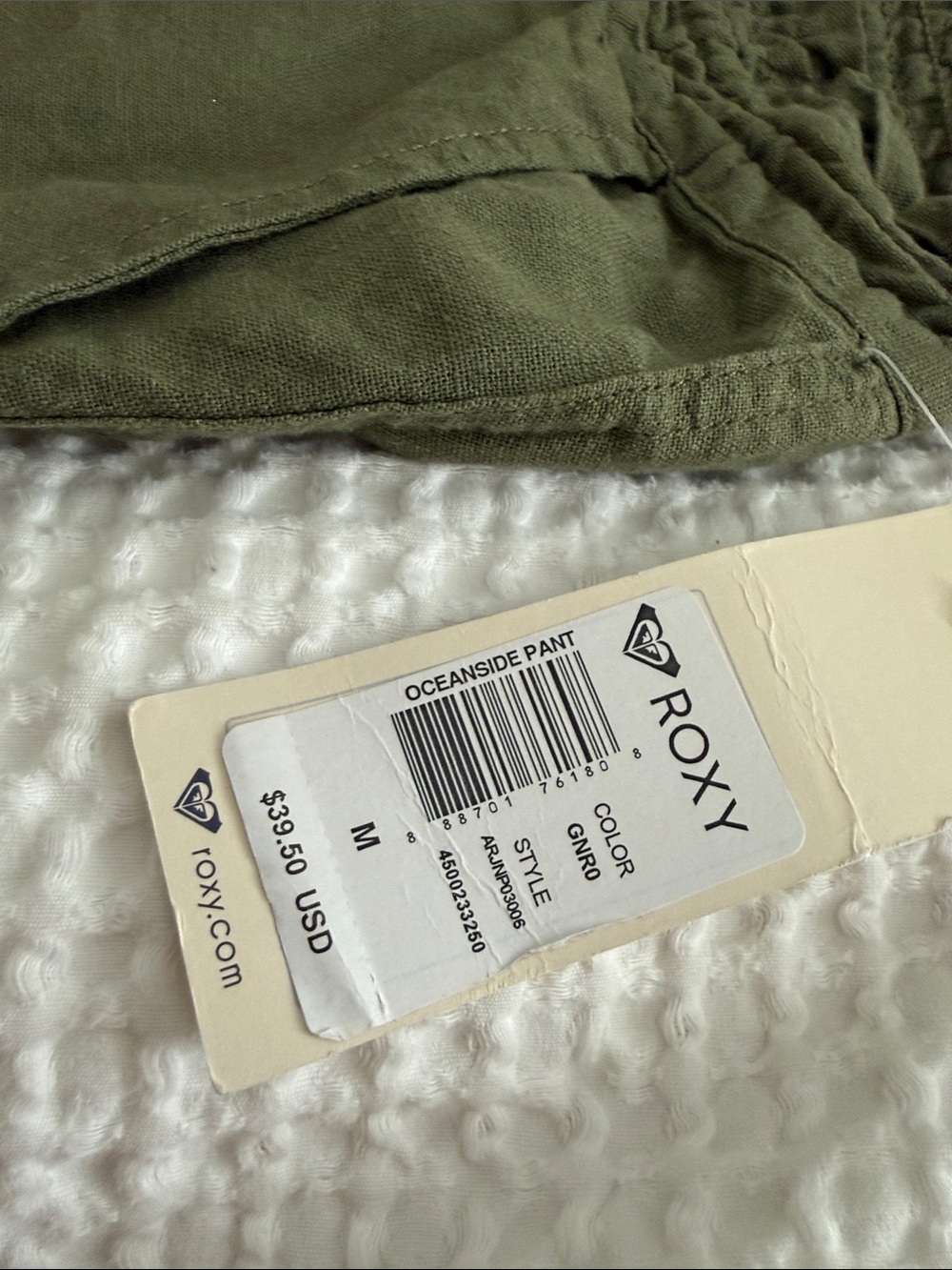 Roxy Girls Olive Green Drawstring Flare Pants - Picture 2 of 2